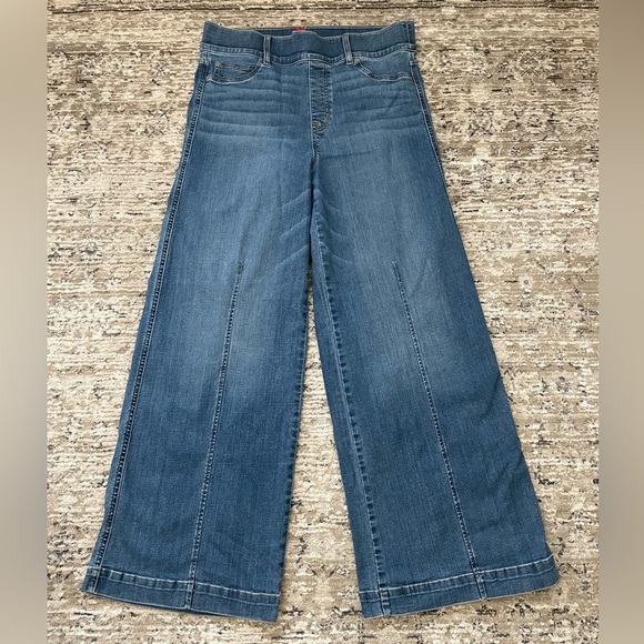 SPANX Seamed Front Wide Leg Jean Plus Size 1X Vintage Indigo Blue 20407R - Picture 3 of 9